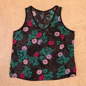 Torrid Floral Tank Top Womens Size Large Black Grey Pink Green Lavender